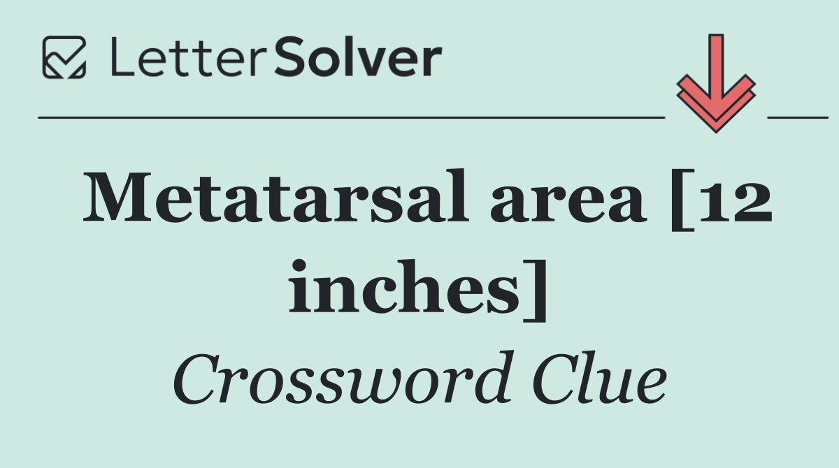 Metatarsal area [12 inches]
