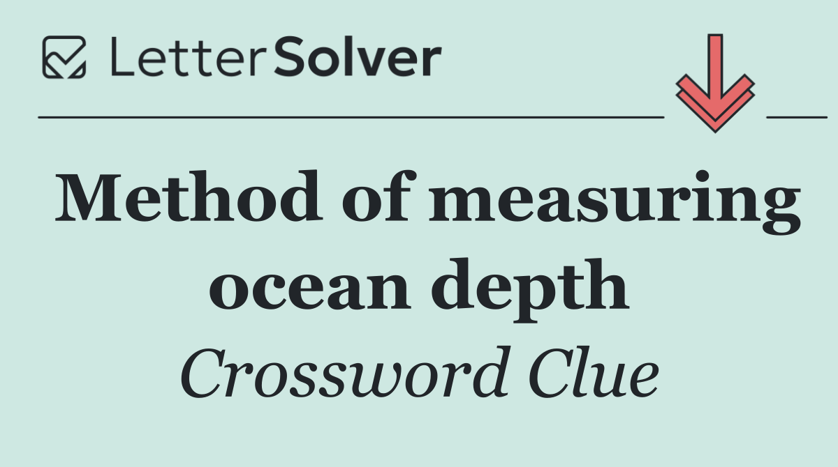 Method of measuring ocean depth
