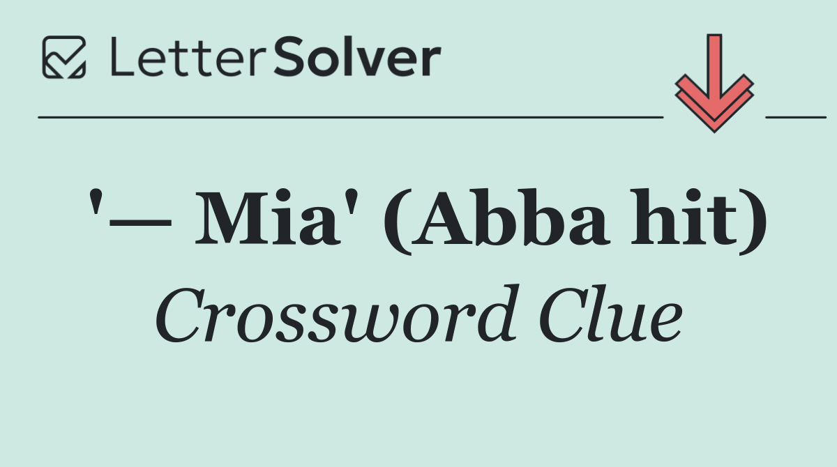 '— Mia' (Abba hit)