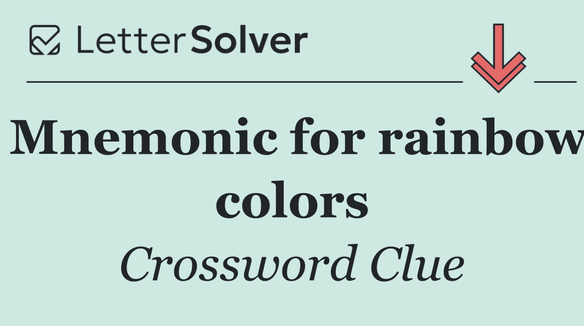 Mnemonic for rainbow colors