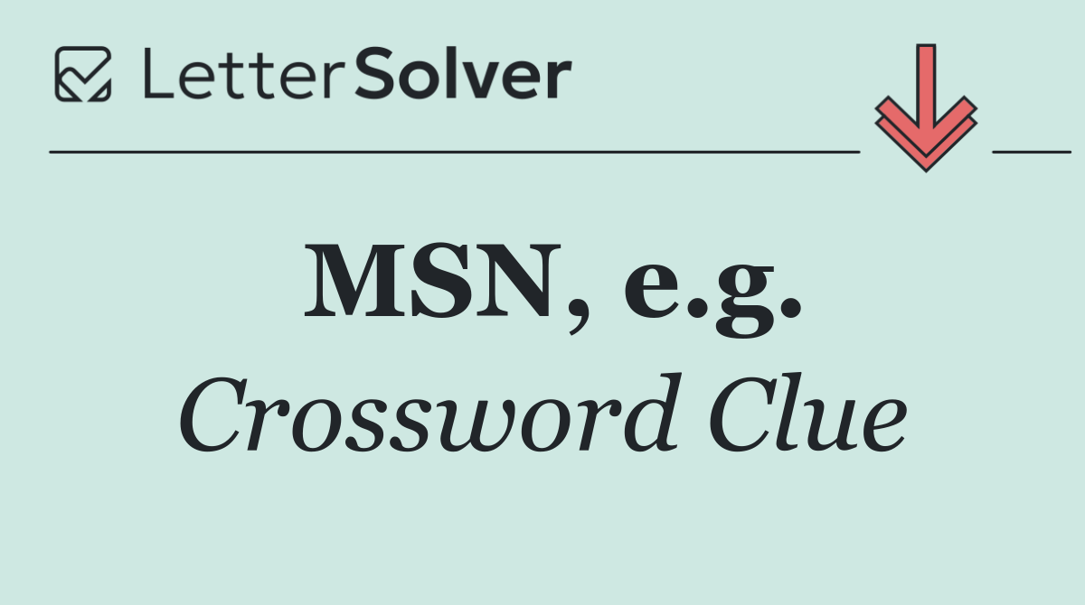 MSN, e.g.