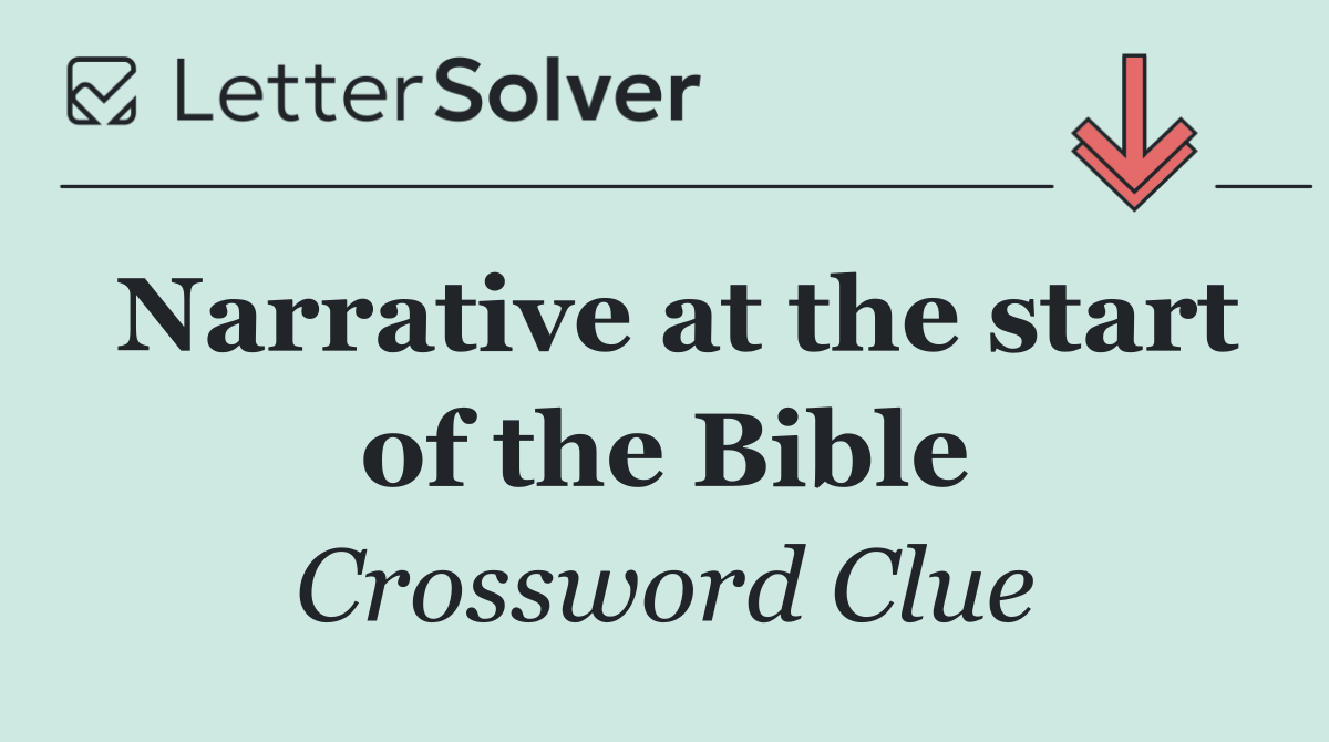 Narrative at the start of the Bible