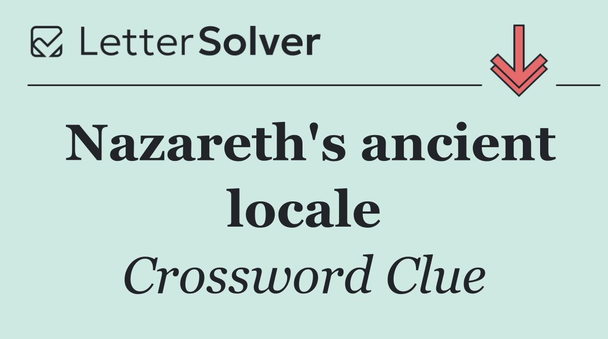Nazareth's ancient locale