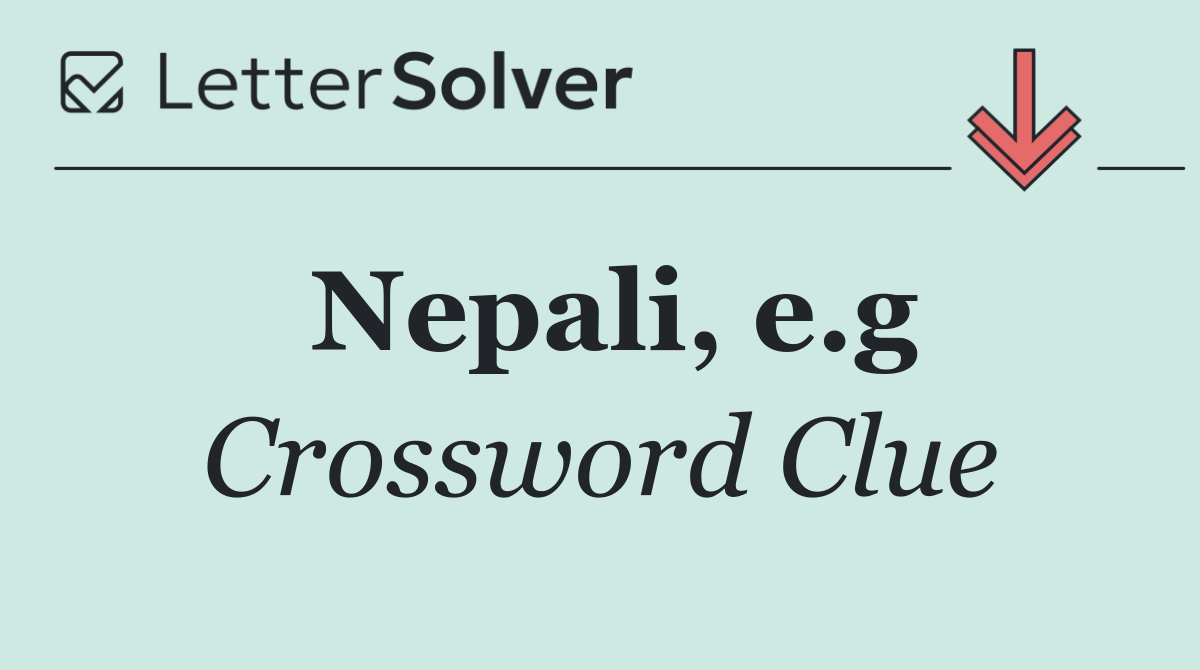 Nepali, e.g