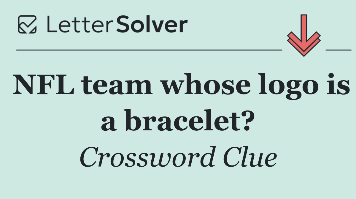 NFL team whose logo is a bracelet?