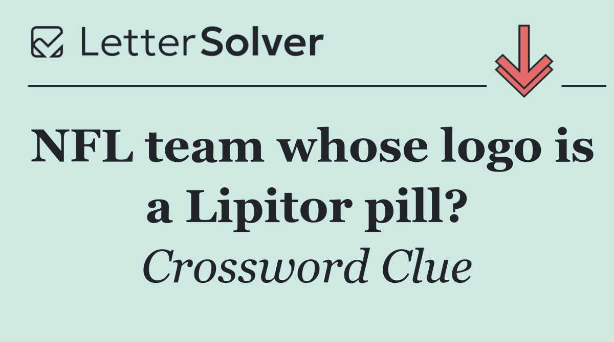 NFL team whose logo is a Lipitor pill?