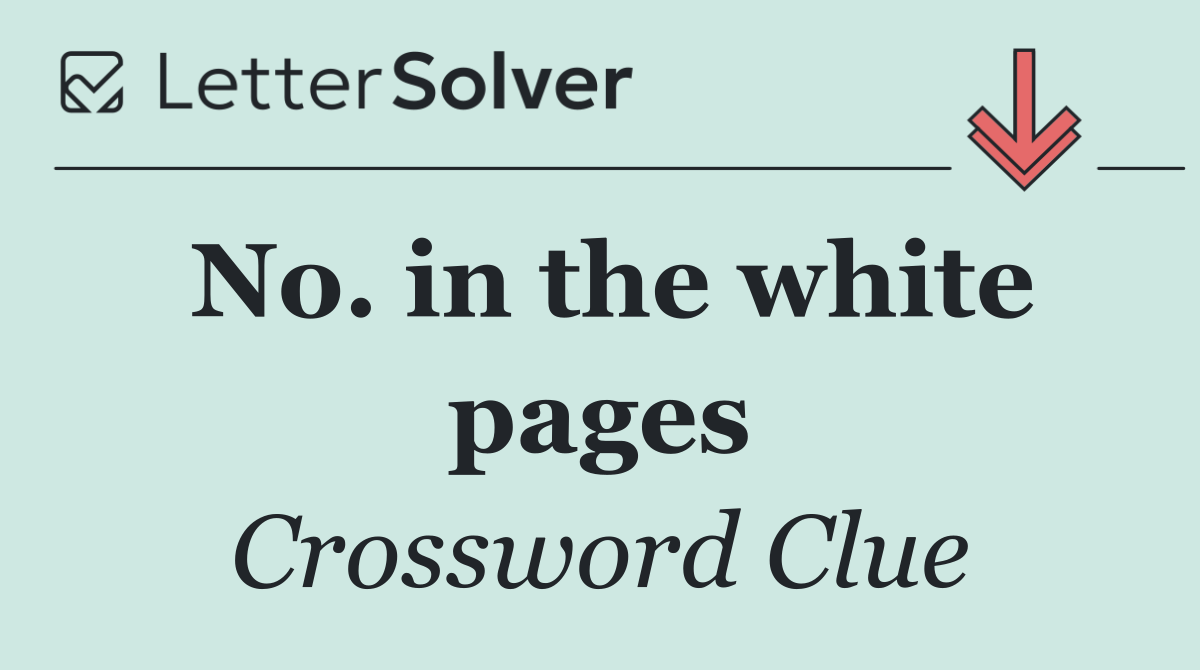 No. in the white pages