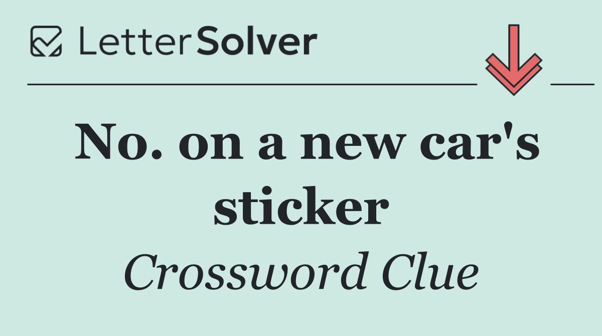 No. on a new car's sticker
