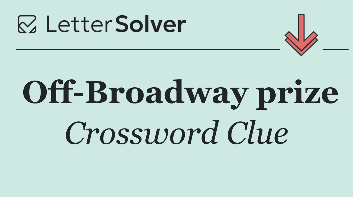 Off Broadway prize