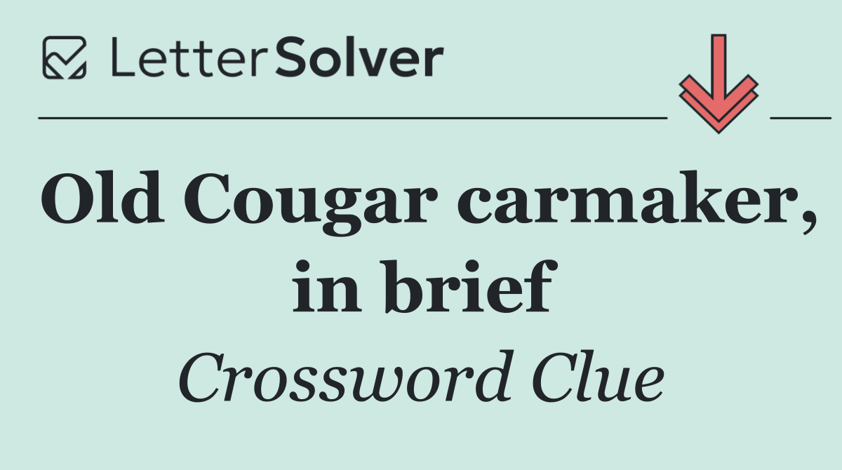 Old Cougar carmaker, in brief