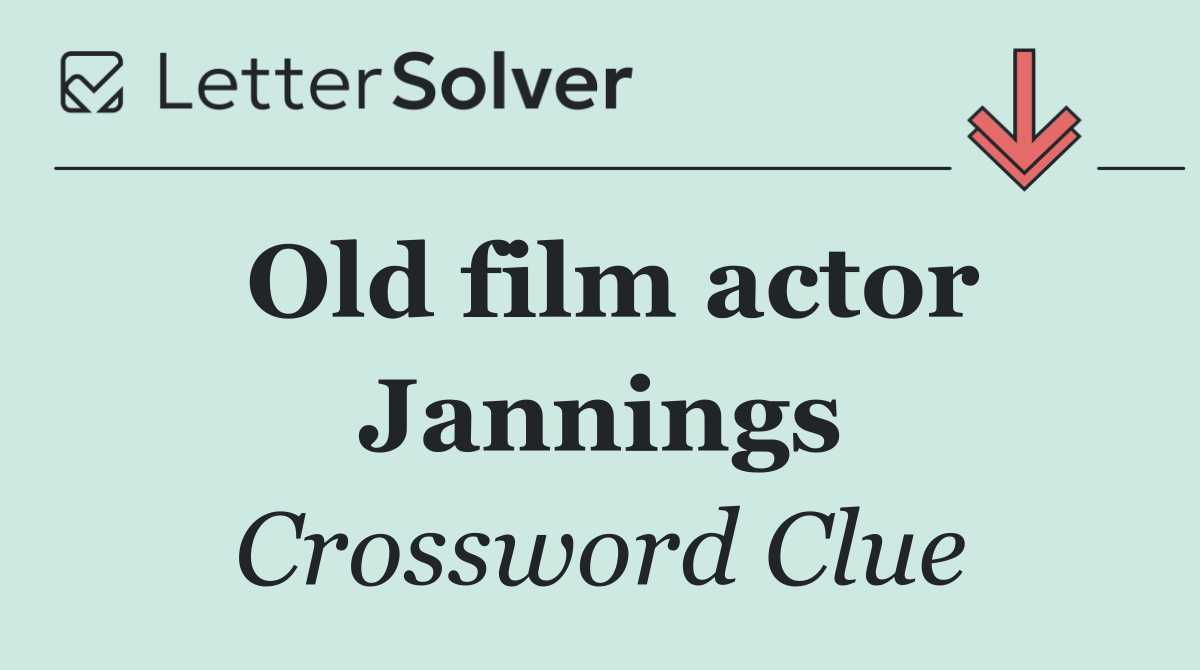 Old film actor Jannings