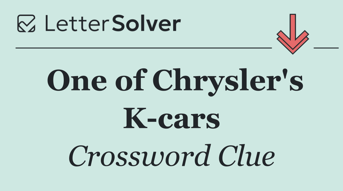 One of Chrysler's K cars