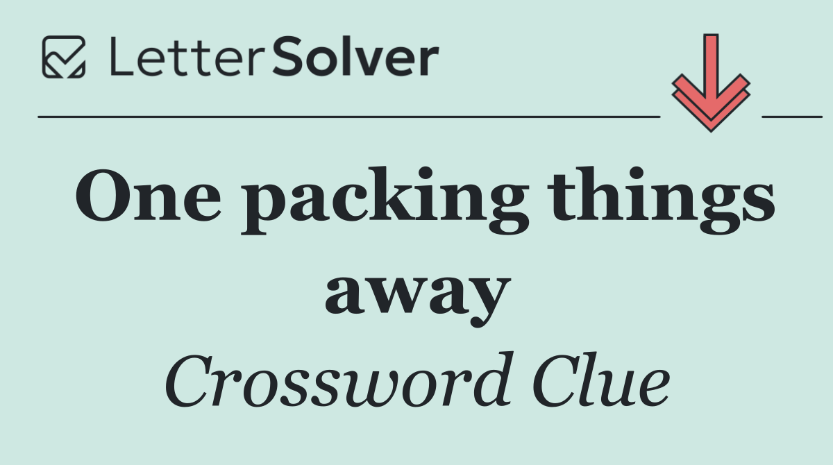 One packing things away