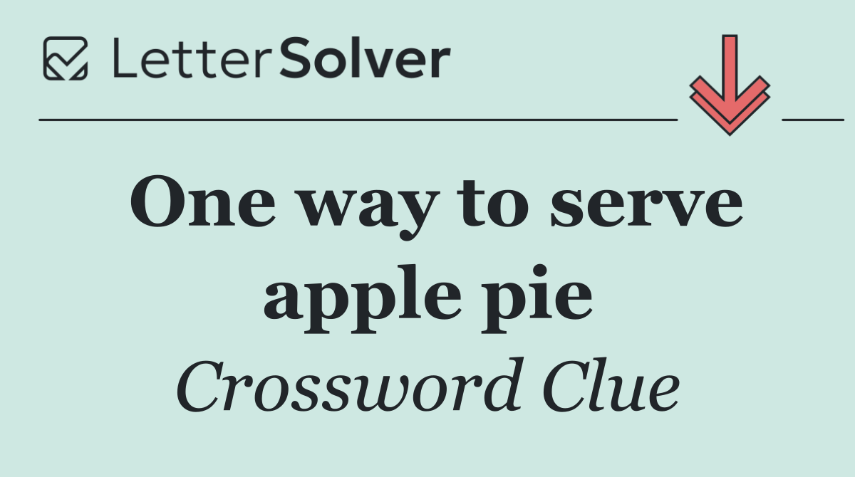 One way to serve apple pie