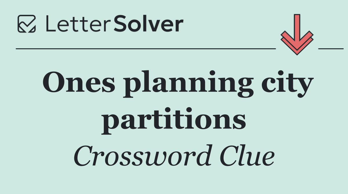 Ones planning city partitions