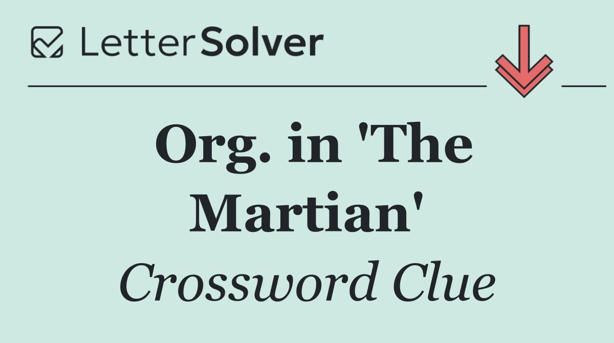 Org. in 'The Martian'