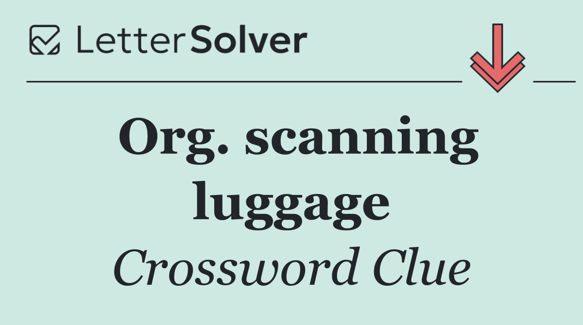 Org. scanning luggage