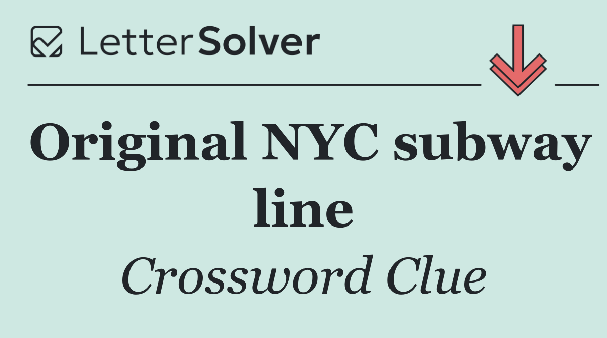 Original NYC subway line