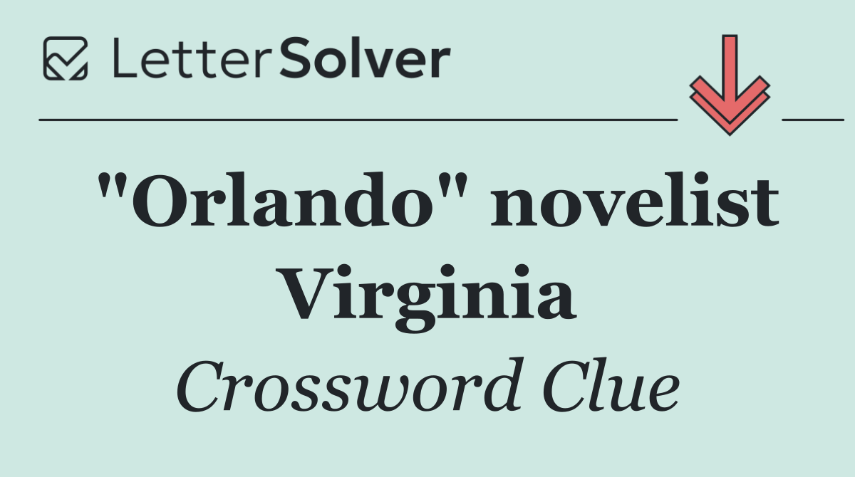 "Orlando" novelist Virginia