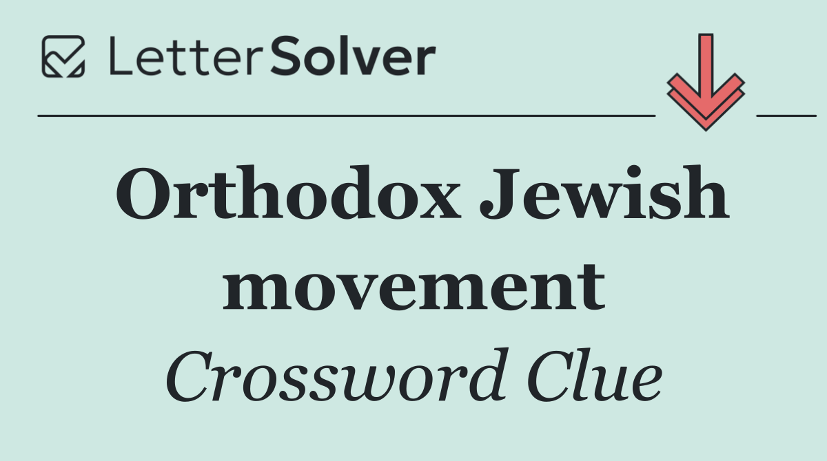 Orthodox Jewish movement