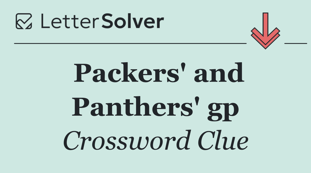 Packers' and Panthers' gp