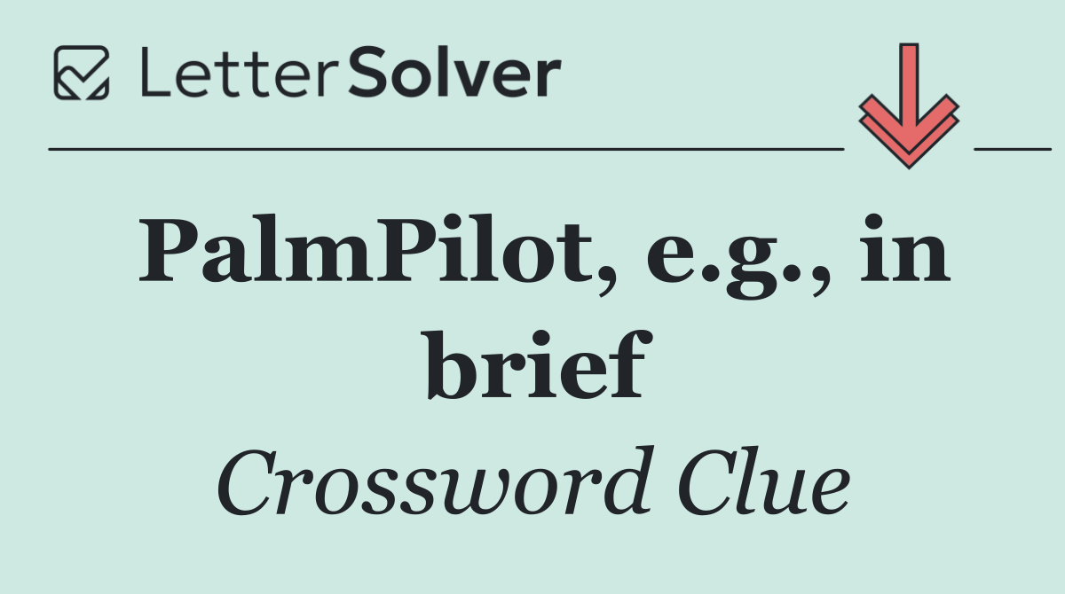 PalmPilot, e.g., in brief