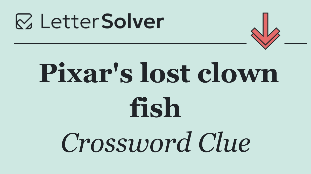 Pixar's lost clown fish