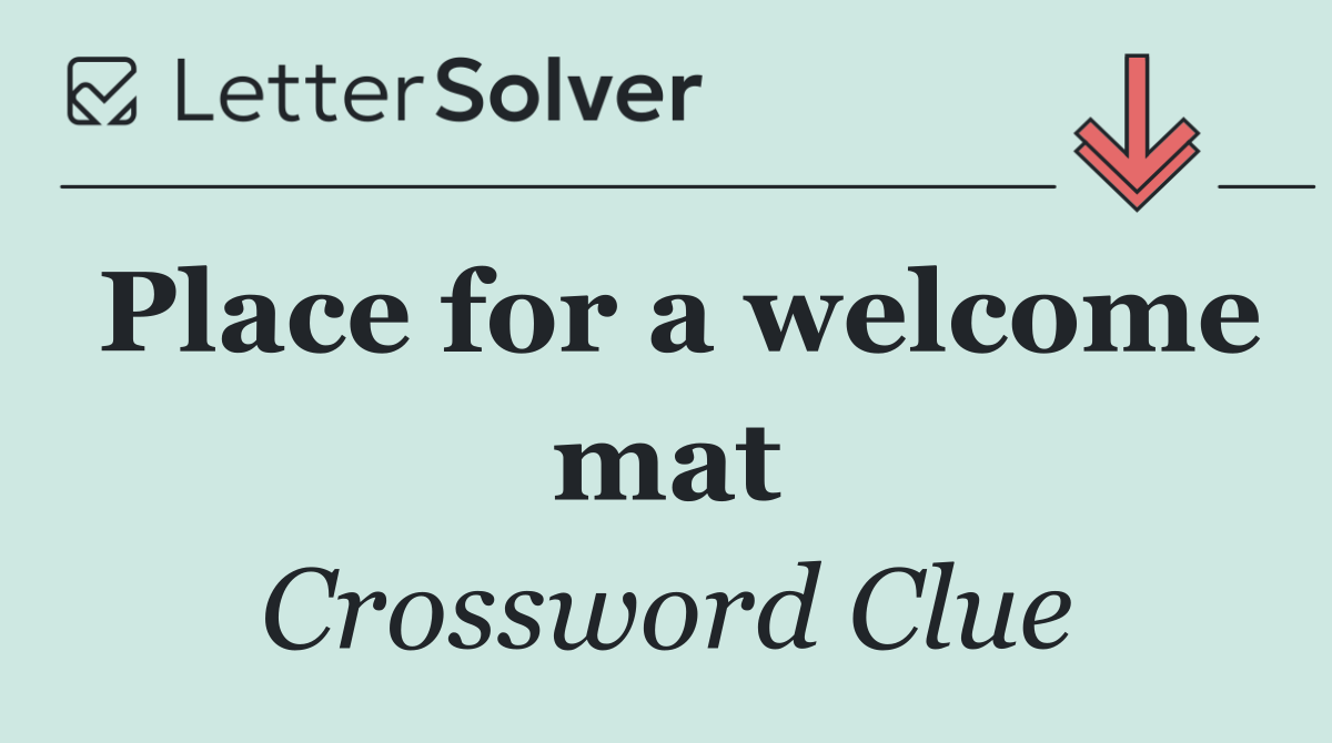 Place for a welcome mat