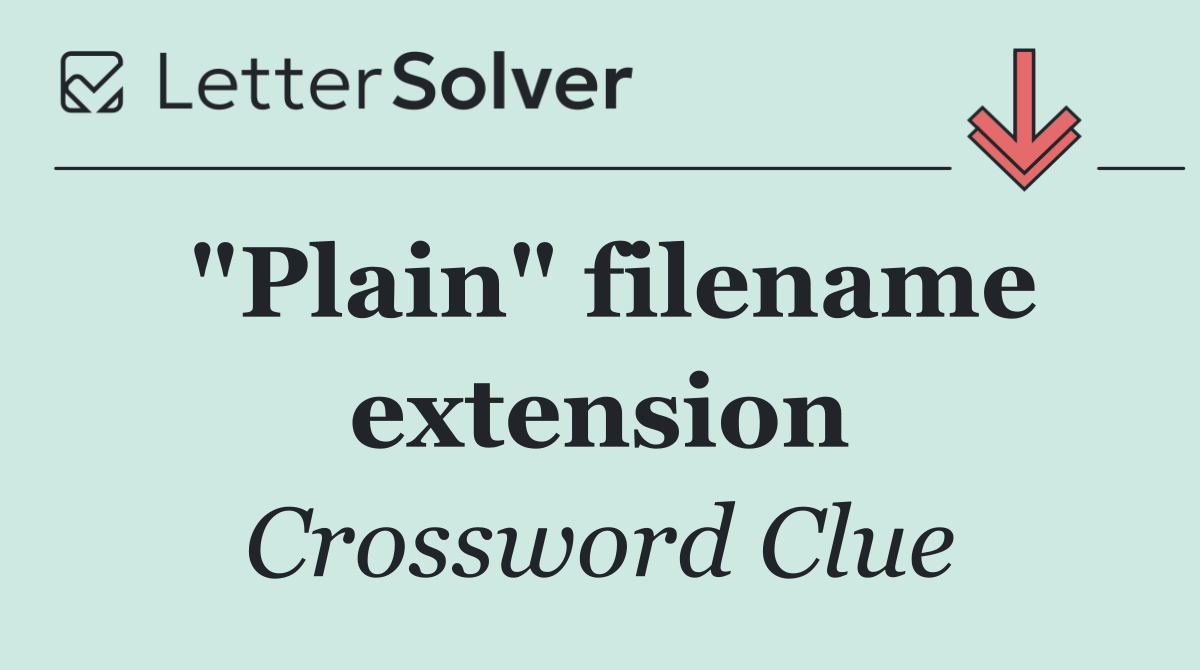 "Plain" filename extension