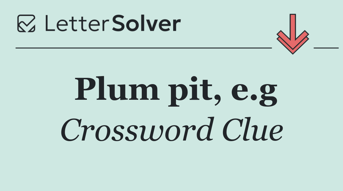 Plum pit, e.g