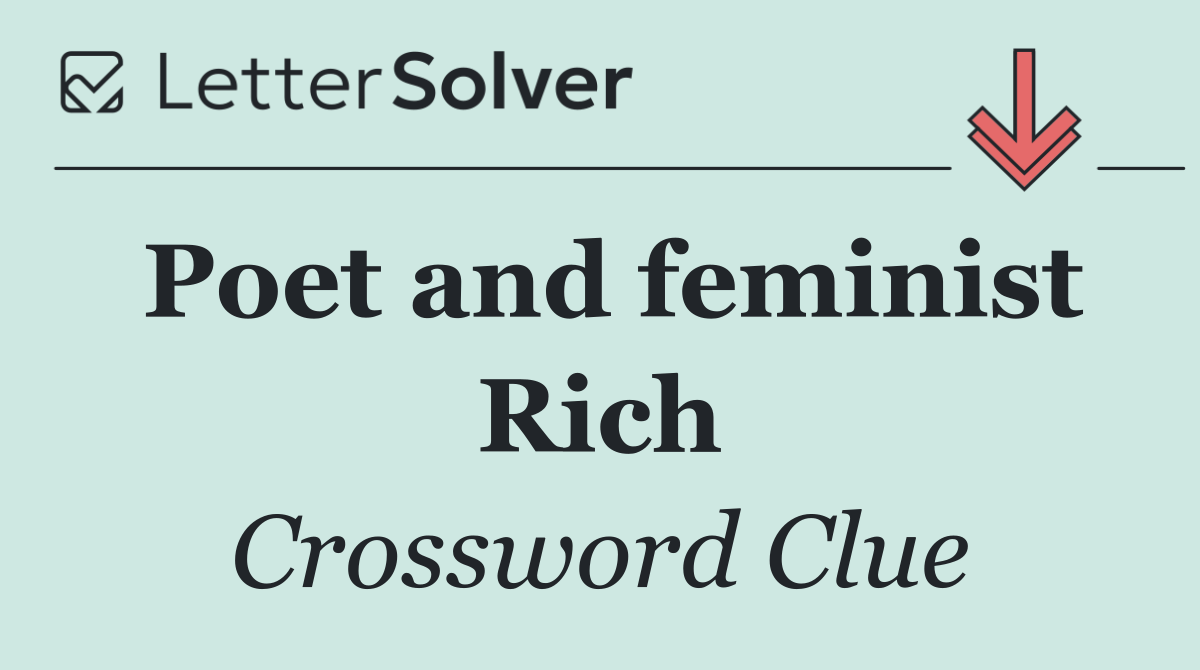Poet and feminist Rich