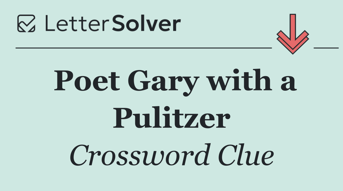Poet Gary with a Pulitzer