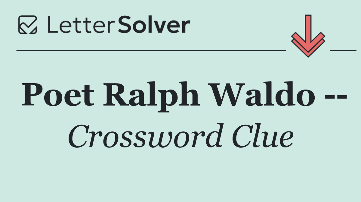 Poet Ralph Waldo   