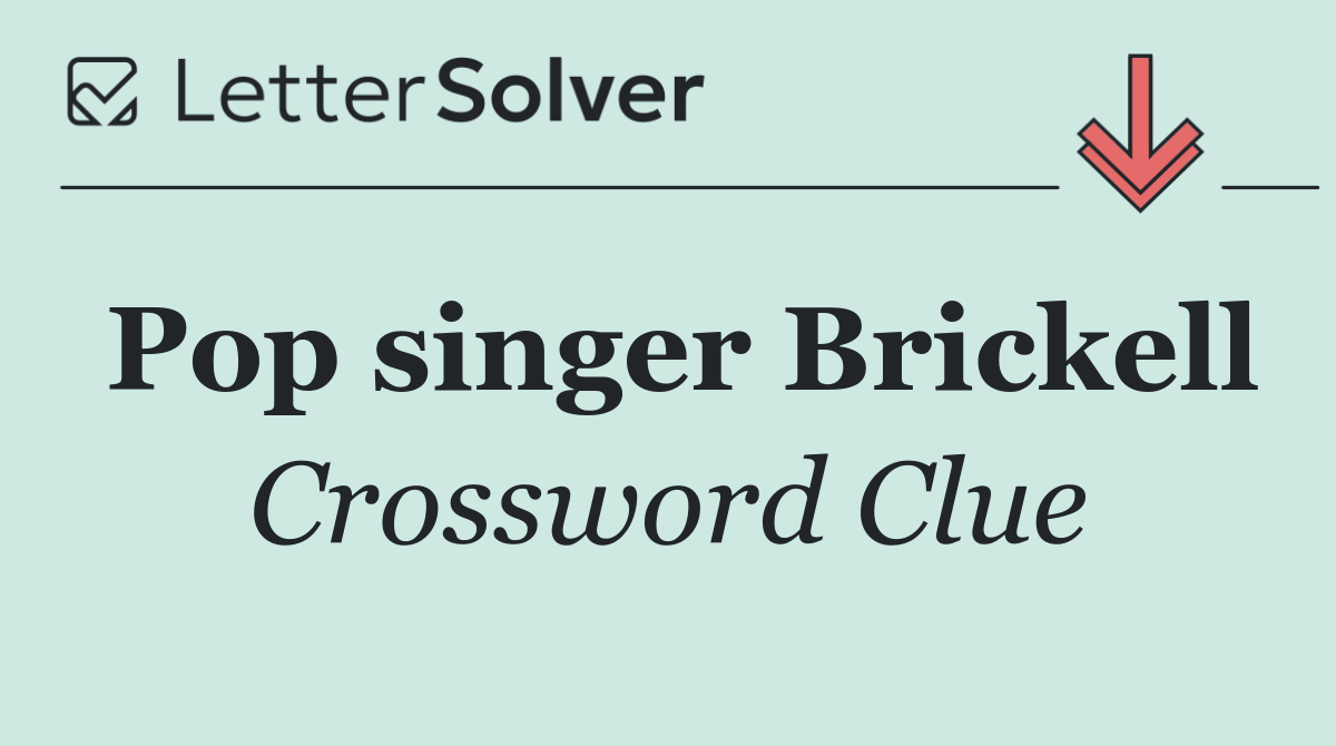 Pop singer Brickell