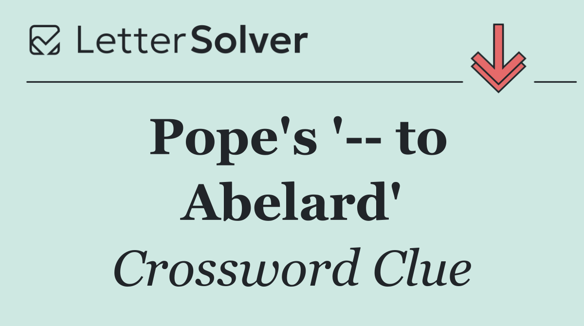 Pope's '   to Abelard'