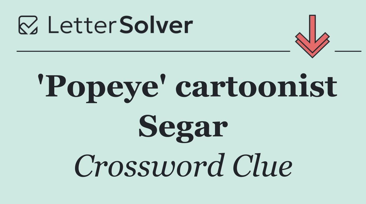'Popeye' cartoonist Segar