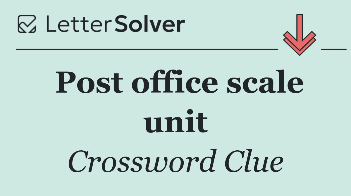 Post office scale unit