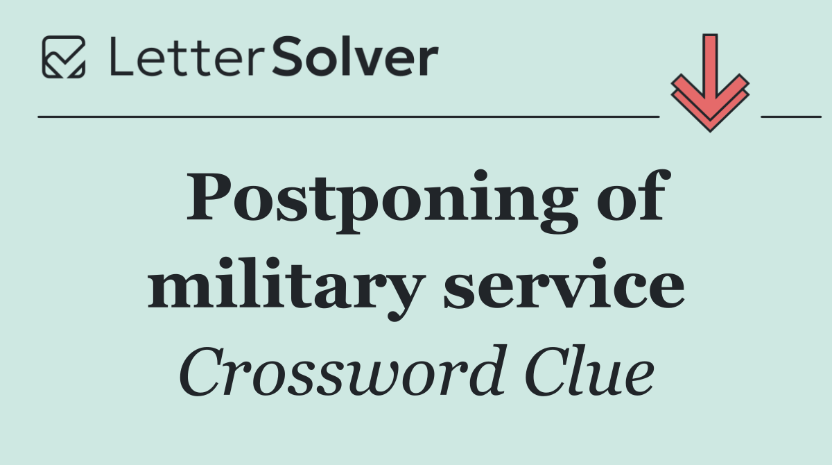 Postponing of military service