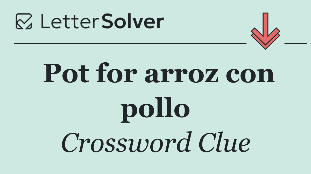 Pot for arroz con pollo