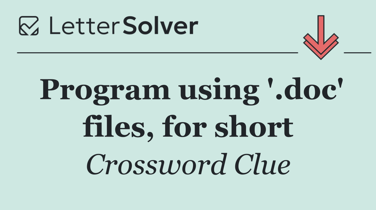 Program using '.doc' files, for short