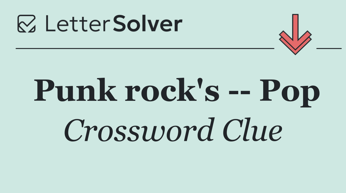Punk rock's    Pop