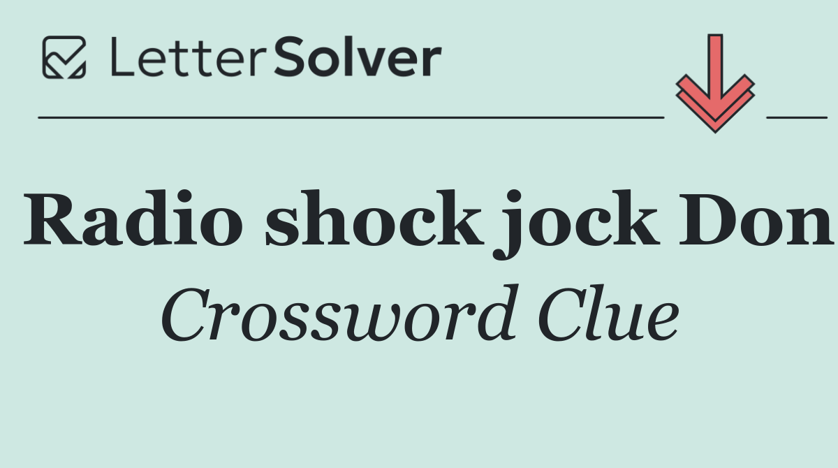 Radio shock jock Don