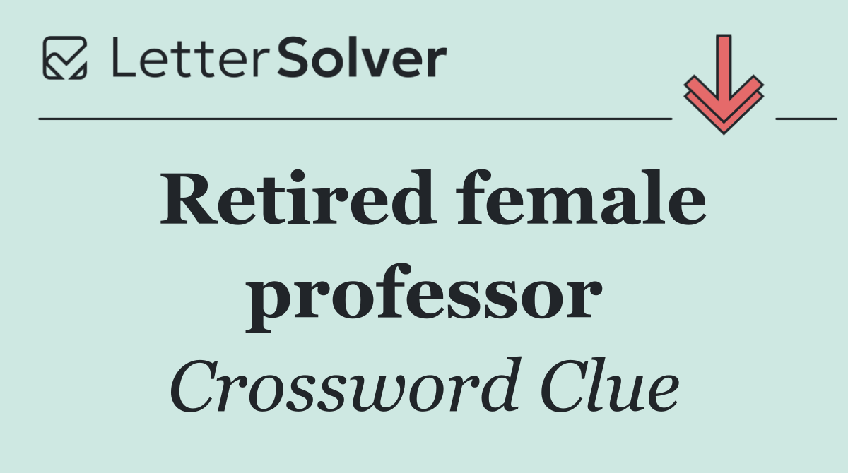 Retired female professor