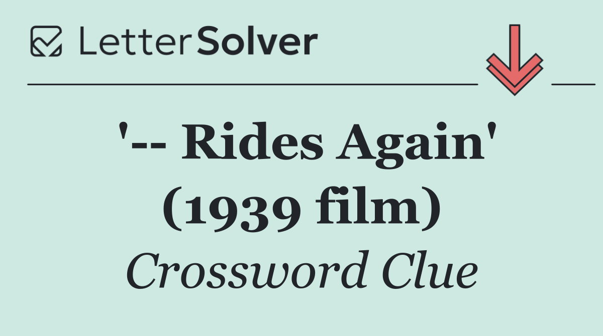 '   Rides Again' (1939 film)