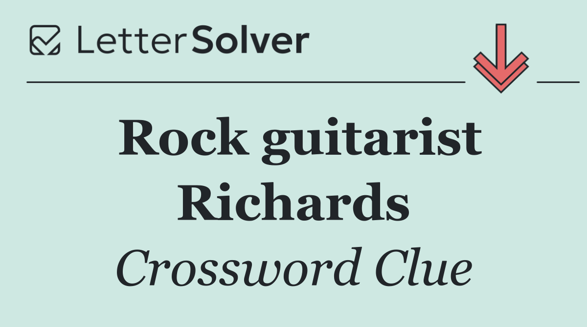 Rock guitarist Richards