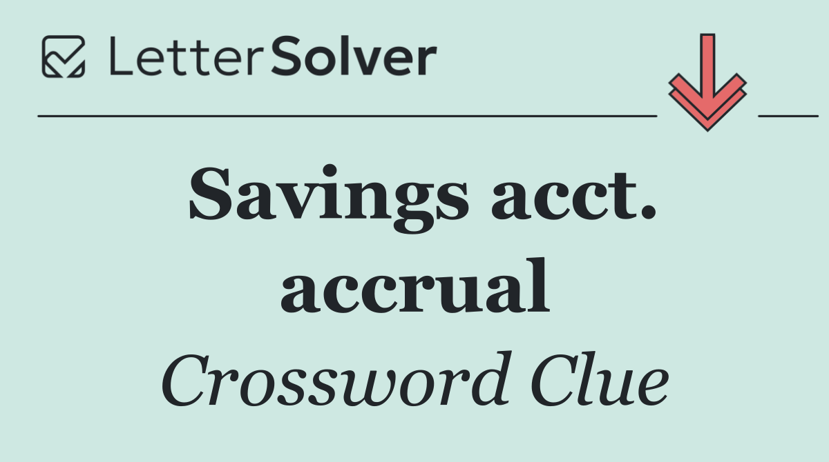 Savings acct. accrual