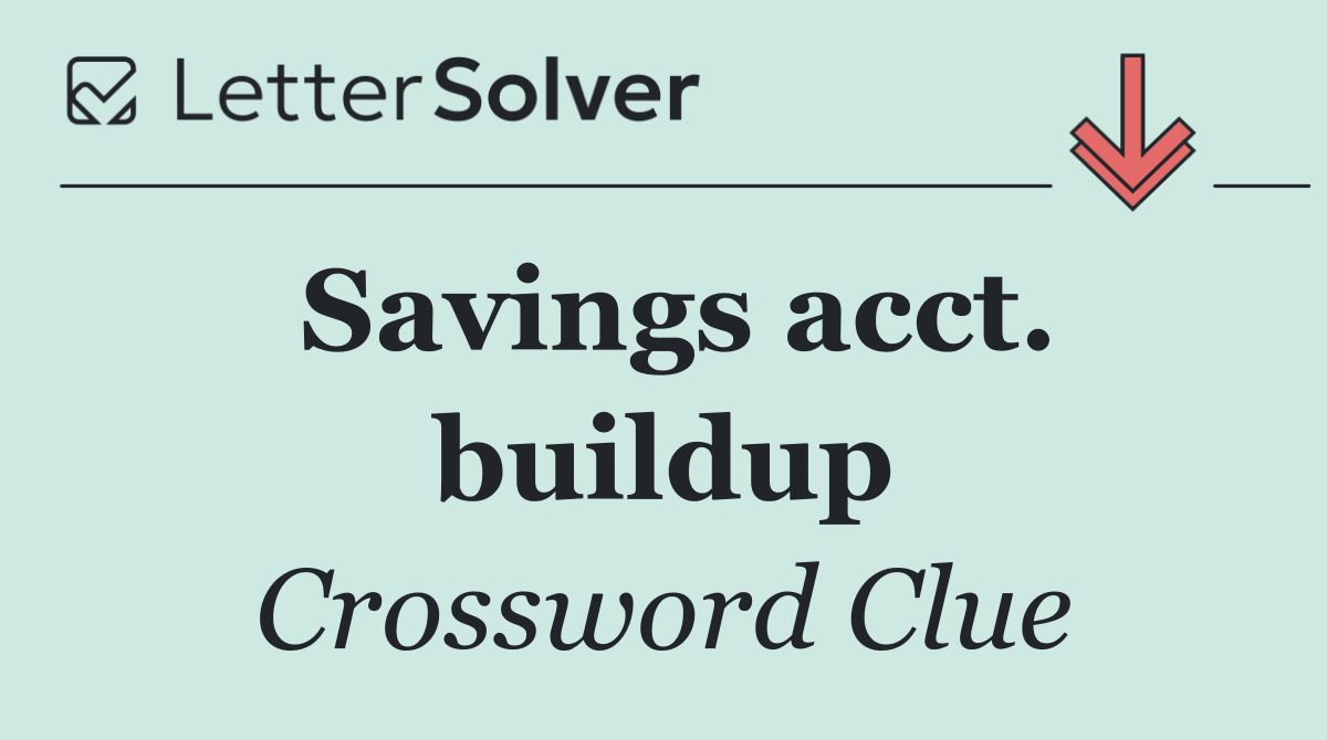 Savings acct. buildup