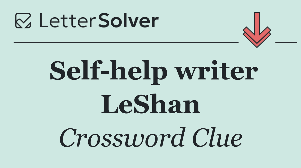 Self help writer LeShan