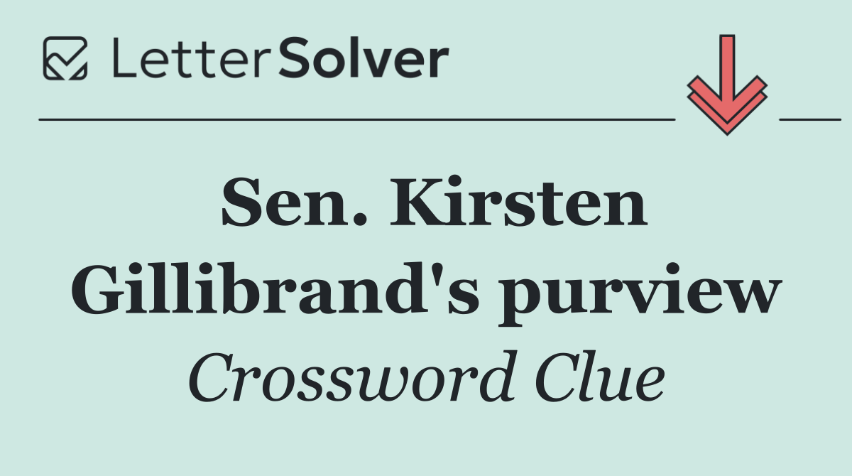 Sen. Kirsten Gillibrand's purview
