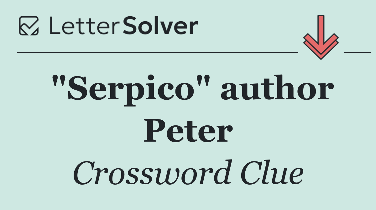 "Serpico" author Peter